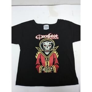 Ozzfest 2006 Shirt Womens Medium Black Graphic Crop Top Rock Music Festival